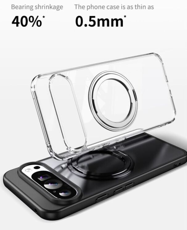 Защитный чехол Deexe Mag Stand для Google Pixel 9 / 9 Pro - Black: фото 11 из 13