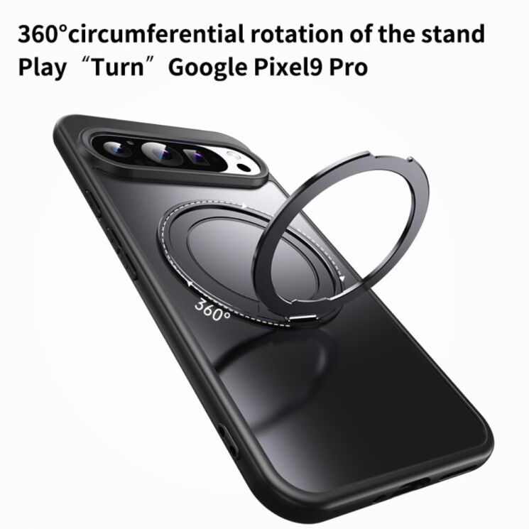 Защитный чехол Deexe Mag Stand для Google Pixel 9 / 9 Pro - Black: фото 5 из 13