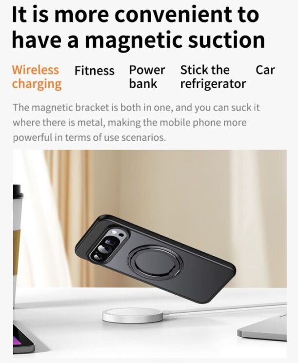 Защитный чехол Deexe Mag Stand для Google Pixel 9 / 9 Pro - Black: фото 9 из 13