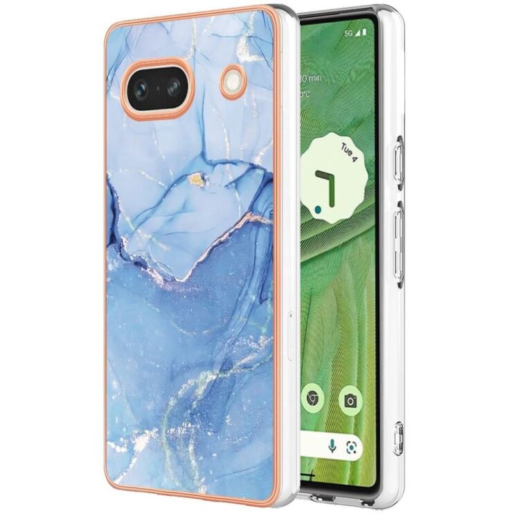 Защитный чехол Deexe Marble Case для Google Pixel 7a - Blue: фото 1 из 6