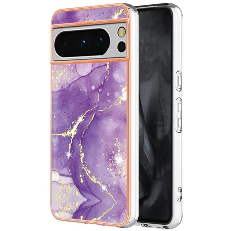 Защитный чехол Deexe Marble Style для Google Pixel 8 Pro - Purple: фото 1 из 6