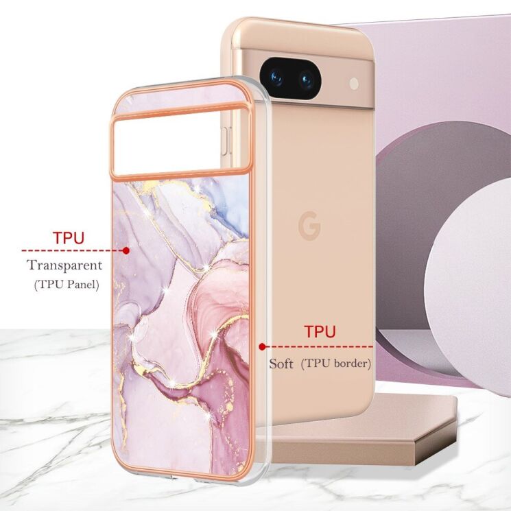 Защитный чехол Deexe Marble Style для Google Pixel 8A - Green: фото 6 из 6