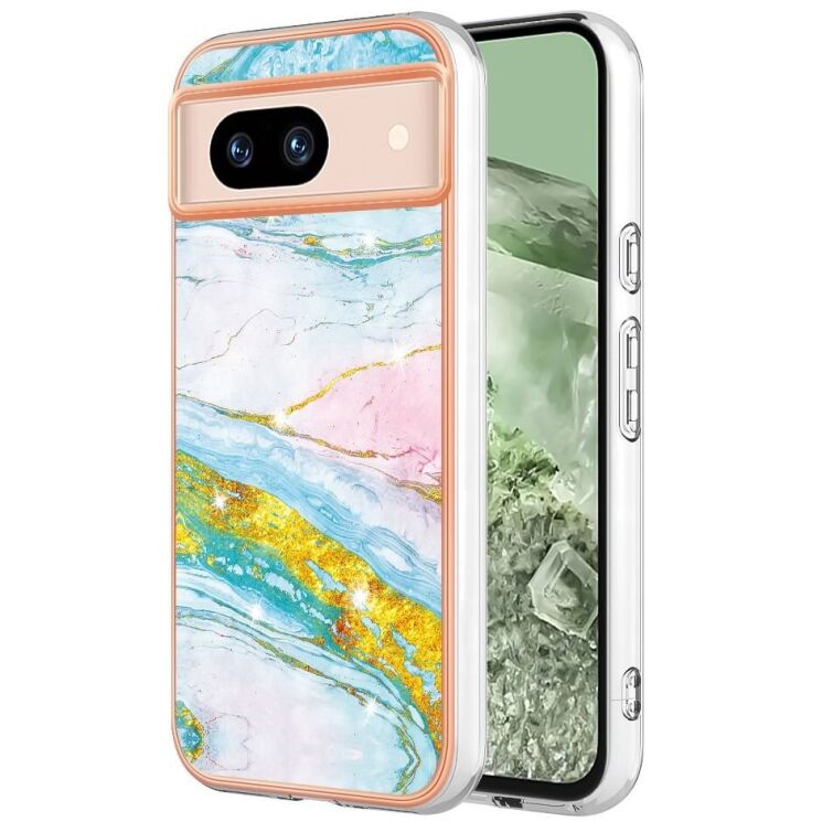 Защитный чехол Deexe Marble Style для Google Pixel 8A - Light Green: фото 1 из 6