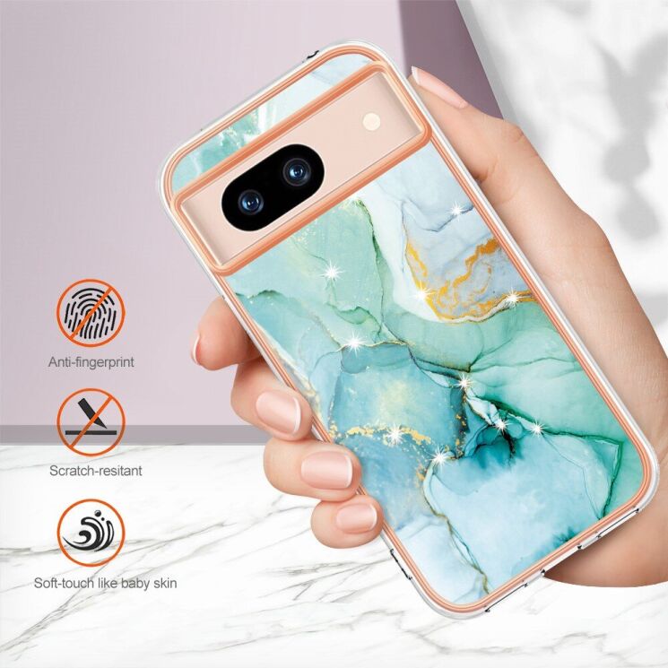Защитный чехол Deexe Marble Style для Google Pixel 8A - Green: фото 4 из 6