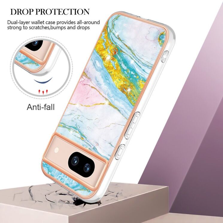 Защитный чехол Deexe Marble Style для Google Pixel 8A - Green: фото 3 из 6