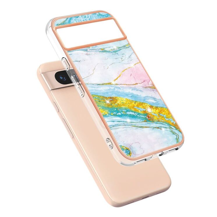 Защитный чехол Deexe Marble Style для Google Pixel 8A - Light Green: фото 2 из 6