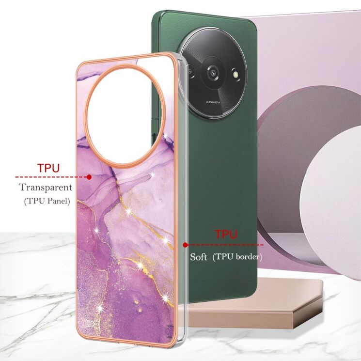 Защитный чехол Deexe Marble Style для Xiaomi Redmi A3 - Rose Gold: фото 6 из 6