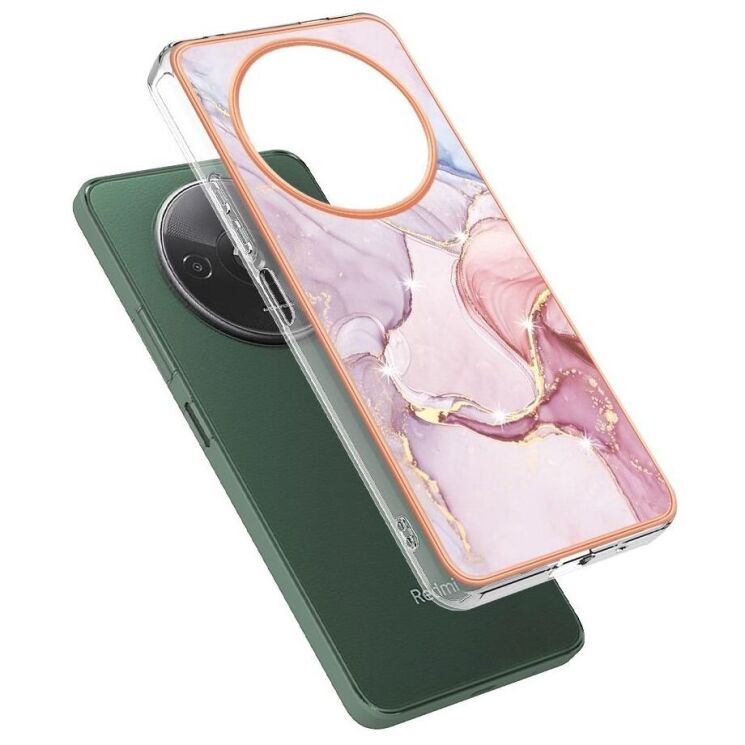 Защитный чехол Deexe Marble Style для Xiaomi Redmi A3 - Rose Gold: фото 2 из 6