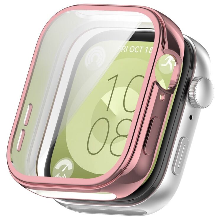 Защитный чехол Deexe Protective Frame для Huawei Watch Fit 3 - Pink: фото 1 из 7