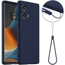 Защитный чехол Deexe Silicone Case with MagSafe для Motorola Edge 50 Fusion - Dark Blue: фото 1 из 9