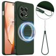 Защитный чехол Deexe Silicone Case with MagSafe для OnePlus 13R / Ace 5 / Ace 5 Pro - Dark Green (373746DG)