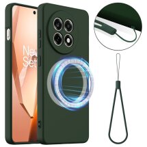 Защитный чехол Deexe Silicone Case with MagSafe для OnePlus 13R / Ace 5 / Ace 5 Pro - Dark Green: фото 1 из 8
