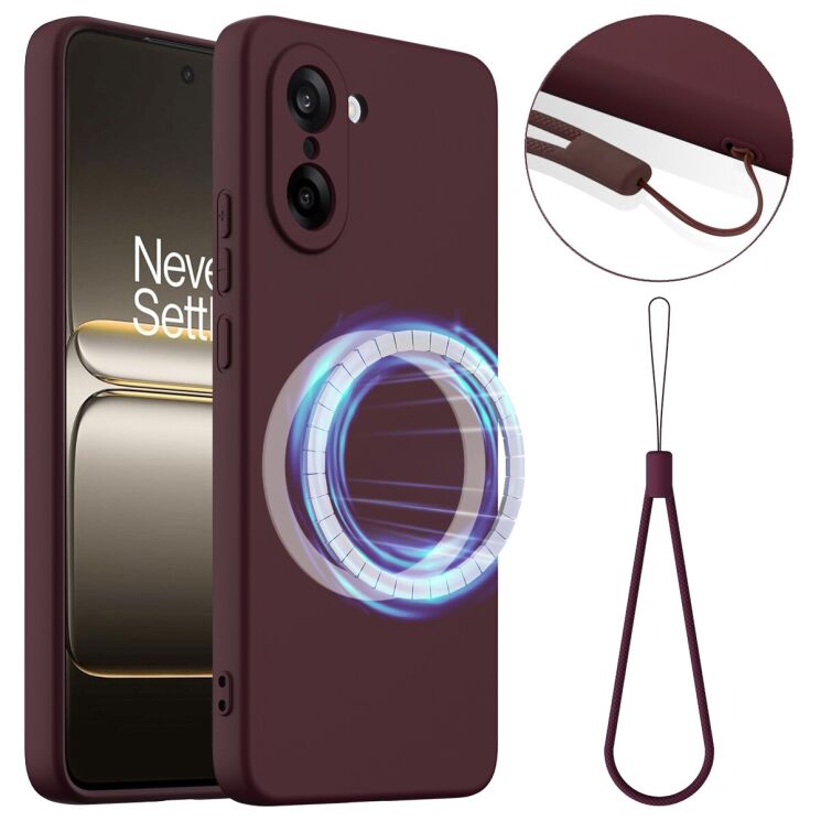Захисний чохол Deexe Silicone Case with MagSafe для OnePlus Nord CE 5 / Ace 5 Racing - Wine Red: фото 1 з 8