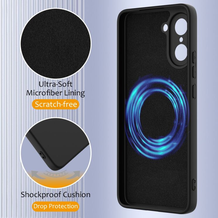 Защитный чехол Deexe Silicone Case with MagSafe для OnePlus Nord CE 5 / Ace 5 Racing - Black: фото 7 из 8