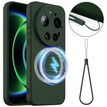 Защитный чехол Deexe Silicone Case with MagSafe для Xiaomi 17 Ultra - Dark Green: фото 1 из 9
