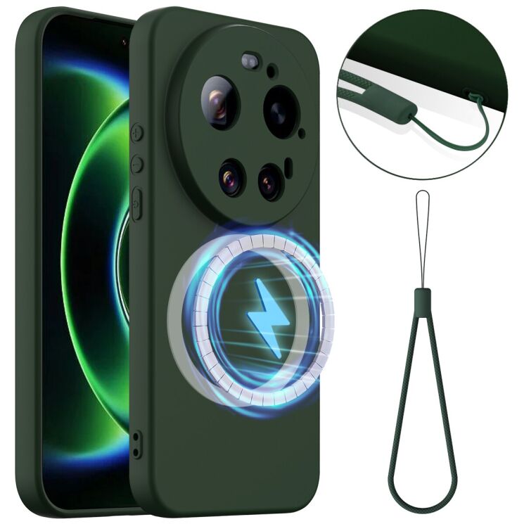 Защитный чехол Deexe Silicone Case with MagSafe для Xiaomi 17 Ultra - Dark Green: фото 1 из 9
