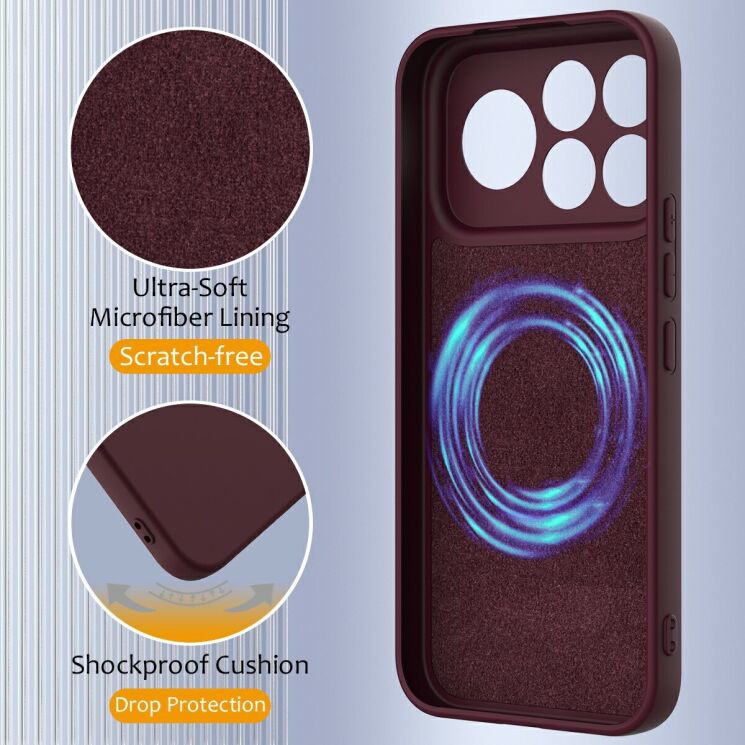 Защитный чехол Deexe Silicone Case with MagSafe для Xiaomi Poco F9 Ultra - Dark Blue: фото 7 из 8