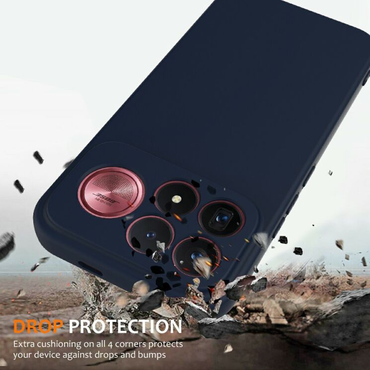 Защитный чехол Deexe Silicone Case with MagSafe для Xiaomi Poco F9 Ultra - Dark Blue: фото 2 из 8
