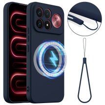 Защитный чехол Deexe Silicone Case with MagSafe для Xiaomi Poco F9 Ultra - Dark Blue: фото 1 из 8
