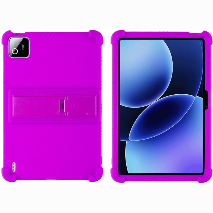 Захисний чохол Deexe Silicone Kickstand для Xiaomi Pad 8 / Pad 8 Pro - Purple: фото 1 з 8