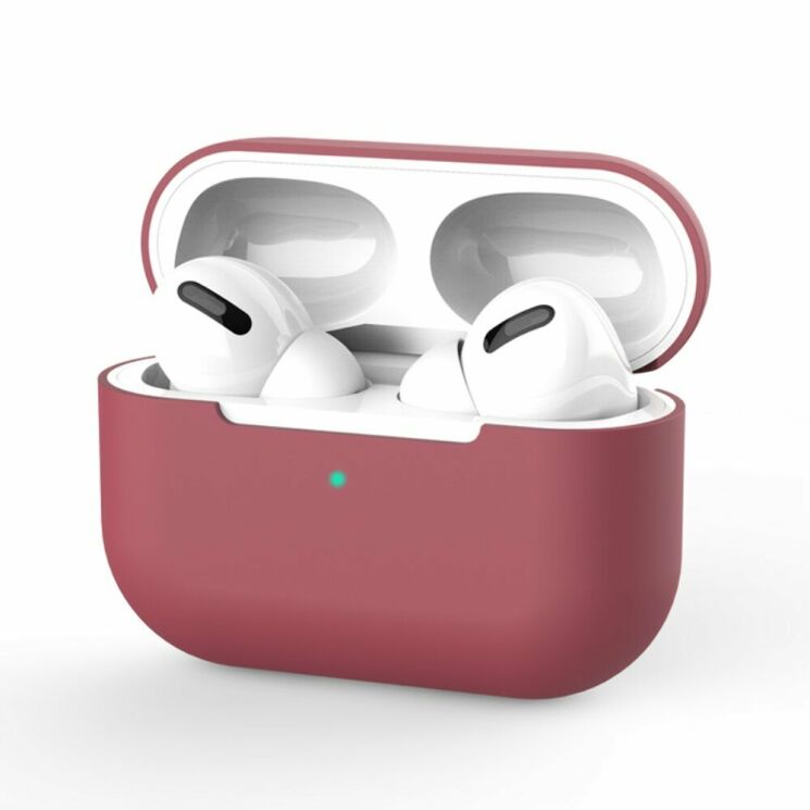 Захисний чохол Deexe Simple Style для Apple AirPods Pro - Wine Red: фото 1 з 10
