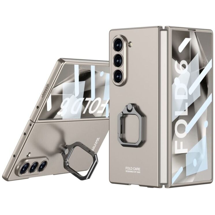 Защитный чехол GKK Ring Shell для Samsung Galaxy Fold 6 - Titanium Grey: фото 1 из 8