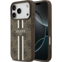 Защитный чехол Guess 4G Printed Stripes MagSafe для iPhone 17 Pro (GUHMP17LP4RPSW) - Brown: фото 1 из 9