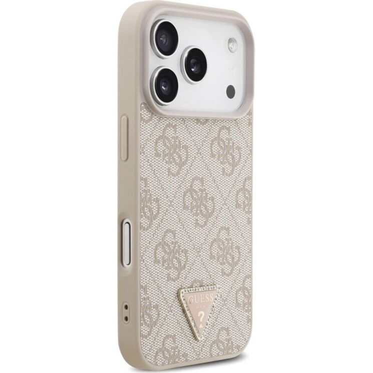 Защитный чехол Guess Leather 4G Triangle Strass MagSafe для iPhone 17 Pro (GUHMP17LP4TDPLP) - Pink: фото 4 из 9