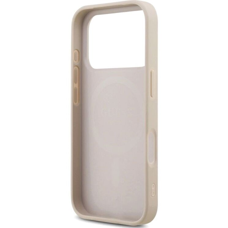 Защитный чехол Guess Leather 4G Triangle Strass MagSafe для iPhone 17 Pro (GUHMP17LP4TDPLP) - Pink: фото 7 из 9
