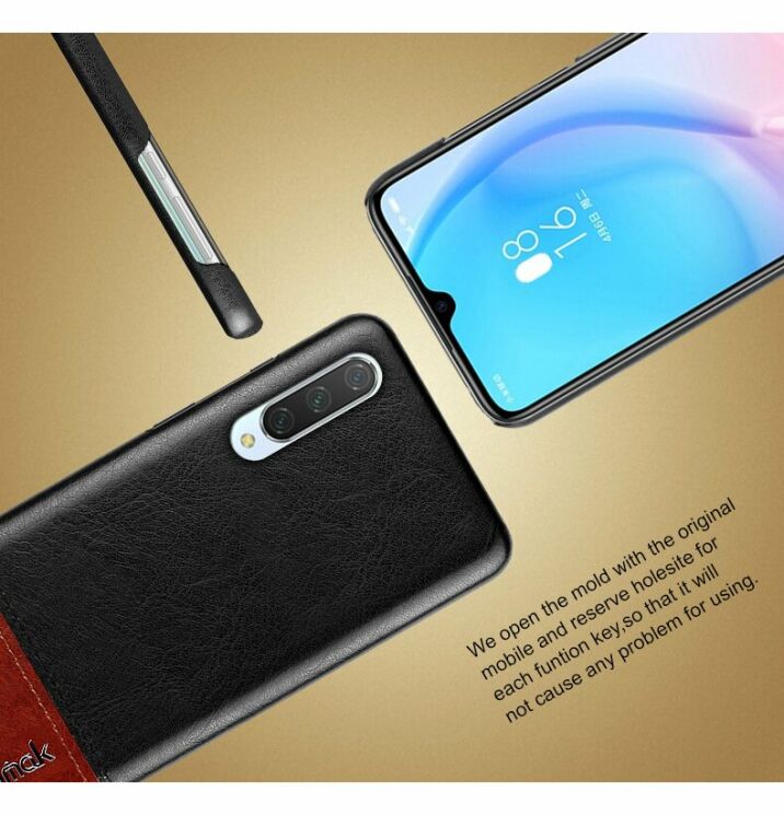 Защитный чехол IMAK Leather Series для Xiaomi Mi 9 Lite / Mi CC9 - Black / Brown: фото 11 из 14