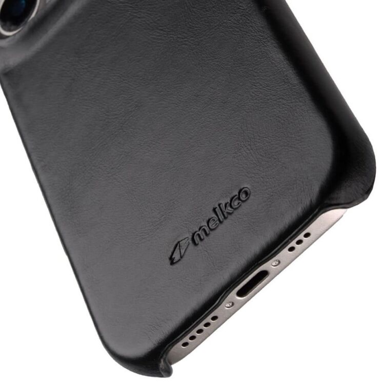 Защитный чехол MELKCO Leather Back Cover (with MagSafe Support) для Apple iPhone 16 Pro Max - Black: фото 3 из 5