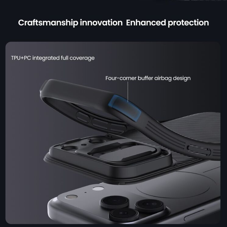 Защитный чехол NILLKIN CamShield Pro для Apple iPhone 17 Pro Max - Black: фото 8 из 17