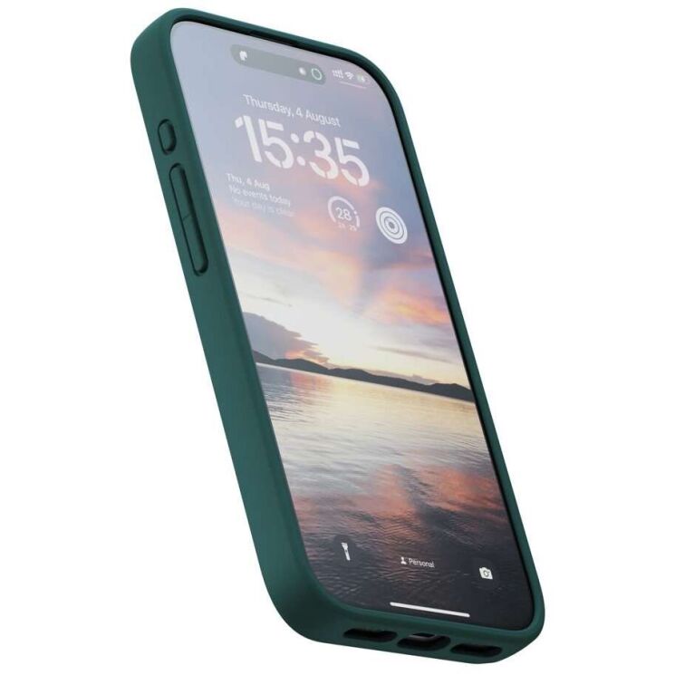 Захисний чохол Njord Salmon Leather MagSafe для Apple iPhone 15 Pro NA53SL02 - Dark Green: фото 7 з 17