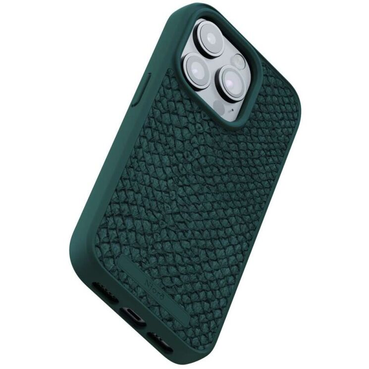 Захисний чохол Njord Salmon Leather MagSafe для Apple iPhone 15 Pro NA53SL02 - Dark Green: фото 6 з 17