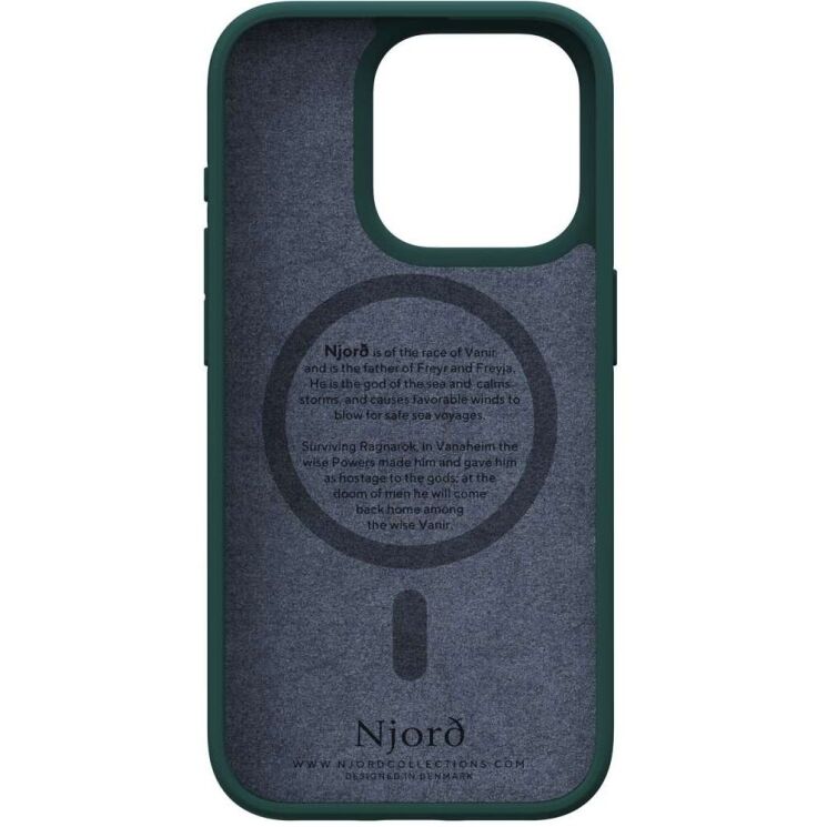 Захисний чохол Njord Salmon Leather MagSafe для Apple iPhone 15 Pro NA53SL02 - Dark Green: фото 8 з 17