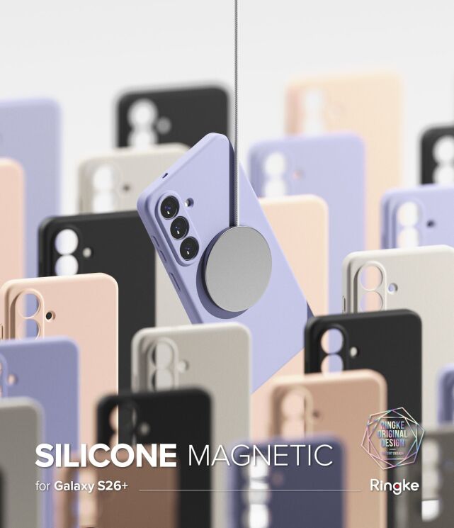 Защитный чехол Ringke Silicone Magnetic для Samsung Galaxy S26 Plus (S947) 8800328815308 - Pink Sand: фото 5 из 18