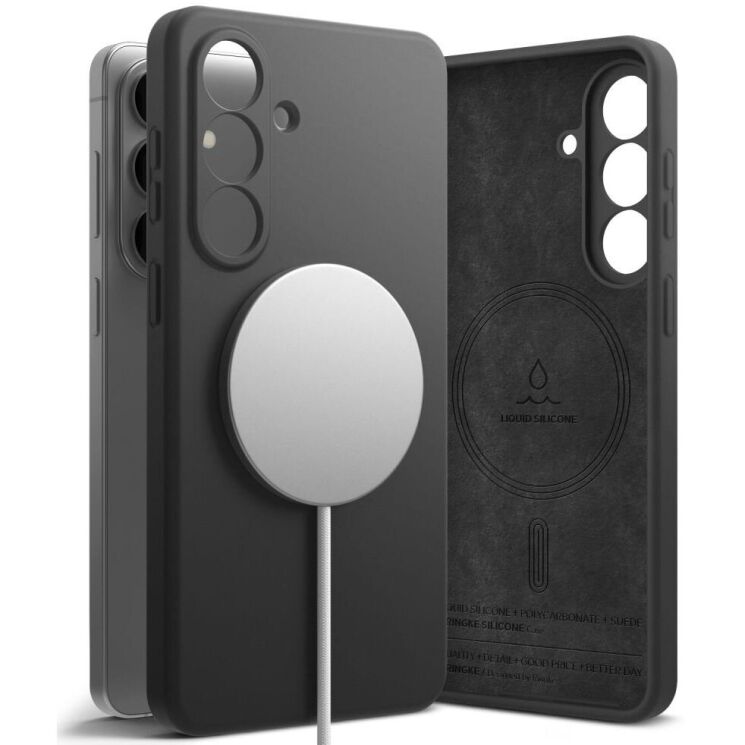 Защитный чехол Ringke Silicone Magnetic для Samsung Galaxy S26 Plus (S947) 8800328815216 - Black: фото 4 из 18