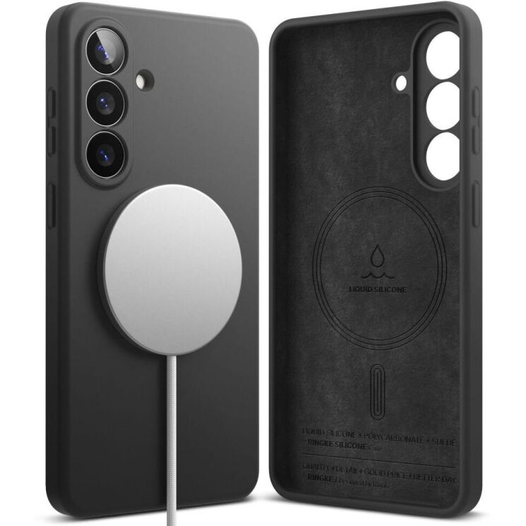 Защитный чехол Ringke Silicone Magnetic для Samsung Galaxy S26 Plus (S947) 8800328815216 - Black: фото 1 из 18