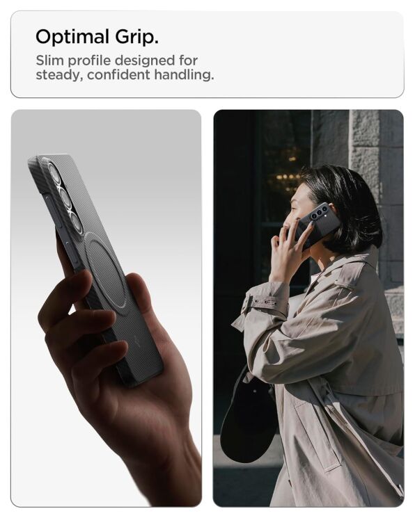 Защитный чехол Spigen AirSkin Aramid (MagFit) для Samsung Galaxy S26 (S942) ACS11059 - Black: фото 11 из 15