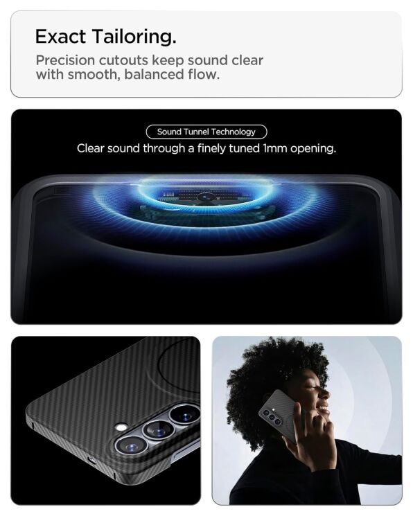 Защитный чехол Spigen AirSkin Aramid (MagFit) для Samsung Galaxy S26 (S942) ACS11059 - Black: фото 12 из 15