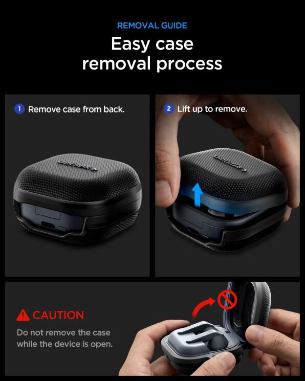 Защитный чехол Spigen Classic Fit (FH) для Samsung Galaxy Buds 4 / Buds 4 Pro (ACS11203) - Black: фото 14 из 14