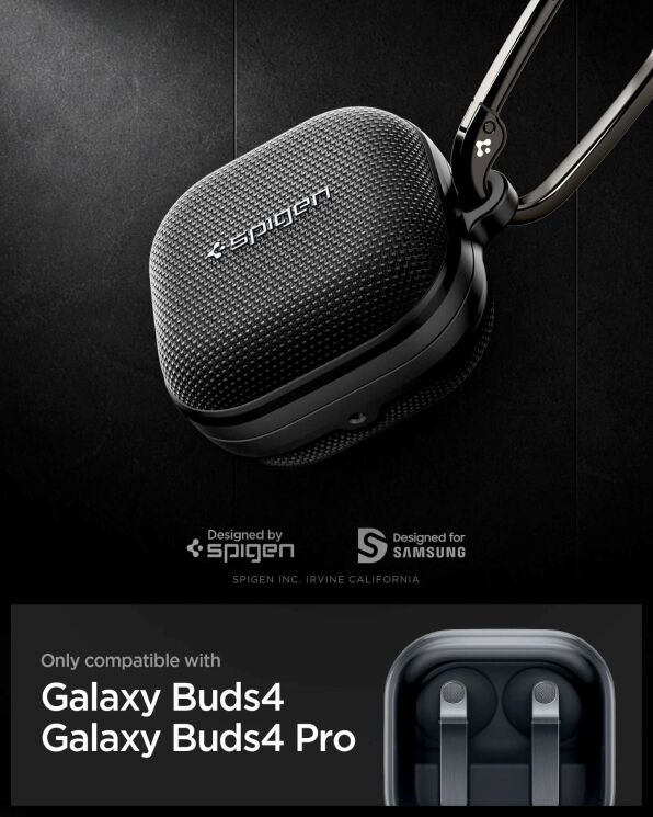 Защитный чехол Spigen Classic Fit (FH) для Samsung Galaxy Buds 4 / Buds 4 Pro (ACS11203) - Black: фото 9 из 14