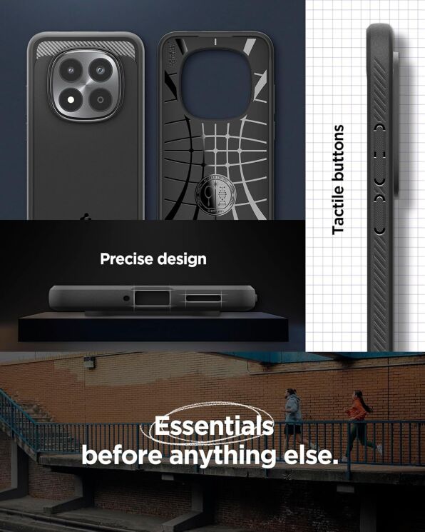 Захисний чохол Spigen Rugged Armor для Xiaomi Redmi Note 15 Pro 5G (ACS10460) - Matte Black: фото 15 з 15
