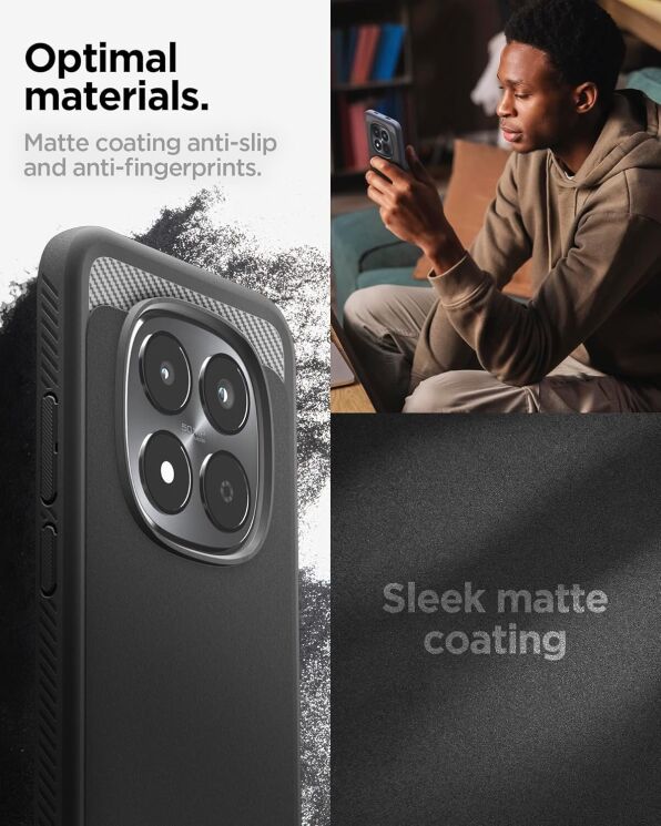 Захисний чохол Spigen Rugged Armor для Xiaomi Redmi Note 15 Pro 5G (ACS10460) - Matte Black: фото 14 з 15