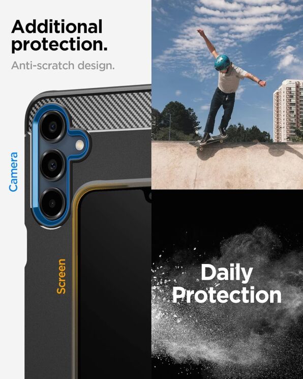 Защитный чехол Spigen (SGP) Rugged Armor для Samsung Galaxy A16 (A165) ACS08891 - Black: фото 12 из 15