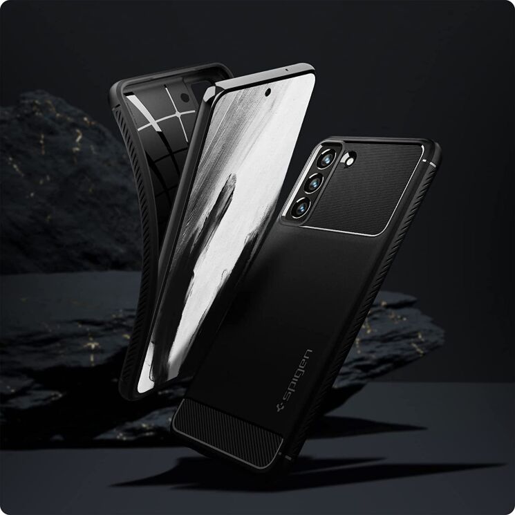 Защитный чехол Spigen (SGP) Rugged Armor для Samsung Galaxy S21 FE (G990) - Matte Black: фото 14 из 18