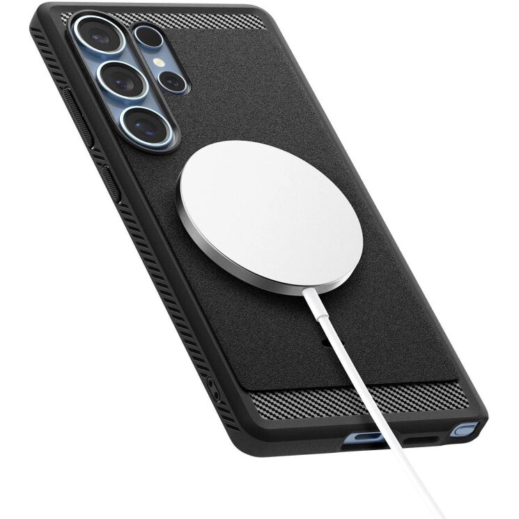Защитный чехол Spigen (SGP) Rugged Armor (MagFit) для Samsung Galaxy S25 Ultra (S938) ACS08951 - Black: фото 4 из 20