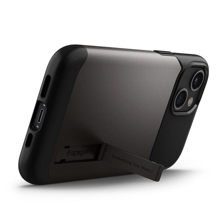 Защитный чехол Spigen (SGP) Slim Armor для Apple iPhone 13 (ACS03425) - Gunmetal: фото 2 з 4