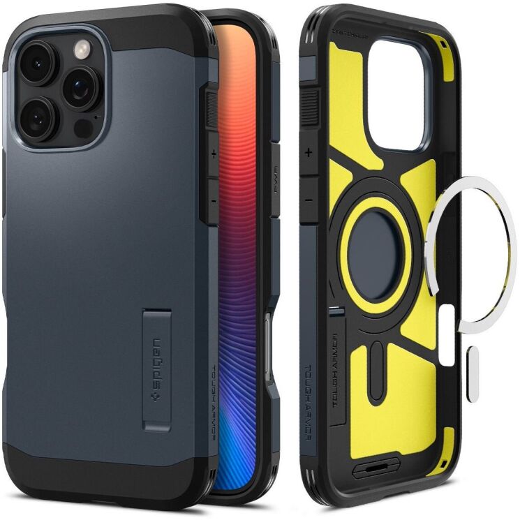 Защитный чехол Spigen (SGP) Tough Armor (MagFit) для Apple iPhone 16 Pro Max - Metal Slate: фото 1 из 15