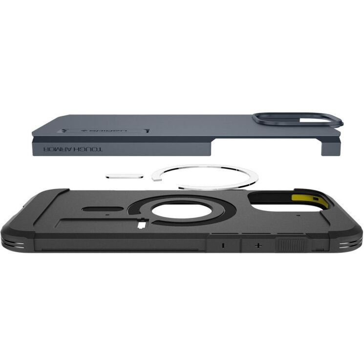 Защитный чехол Spigen (SGP) Tough Armor (MagFit) для Apple iPhone 16 Pro Max - Metal Slate: фото 7 из 15